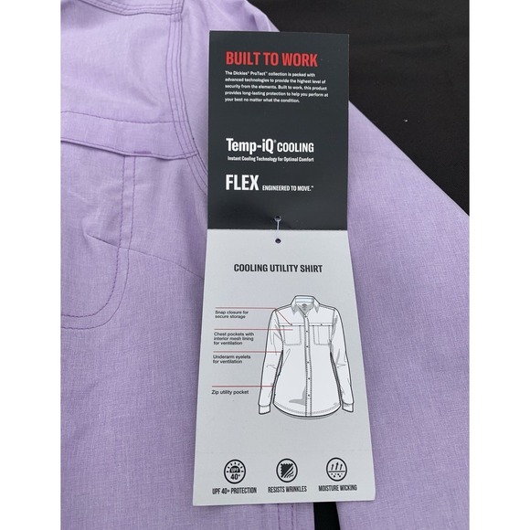 Dickies Womens Long‑Sleeve Temp‑IQ® Cooling Western Shirt Lavender Purple Medium - Picture 2 of 8